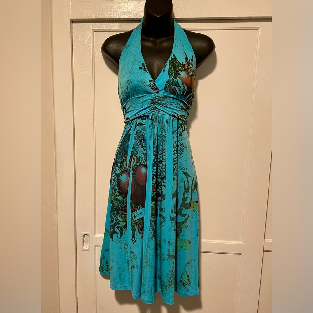 O’lala Halter Draped Blue Dress! 👗